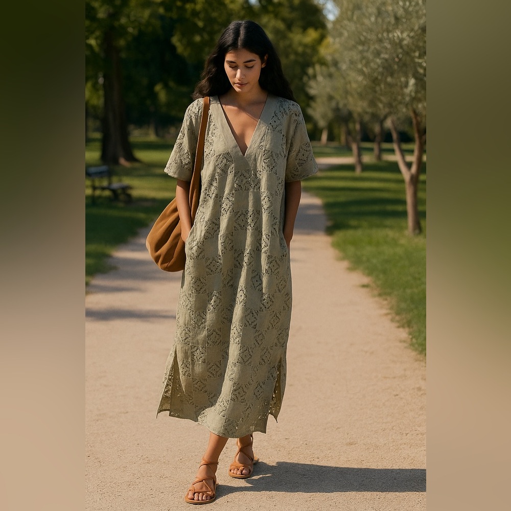Zara Kaftan like Embroidered Dress